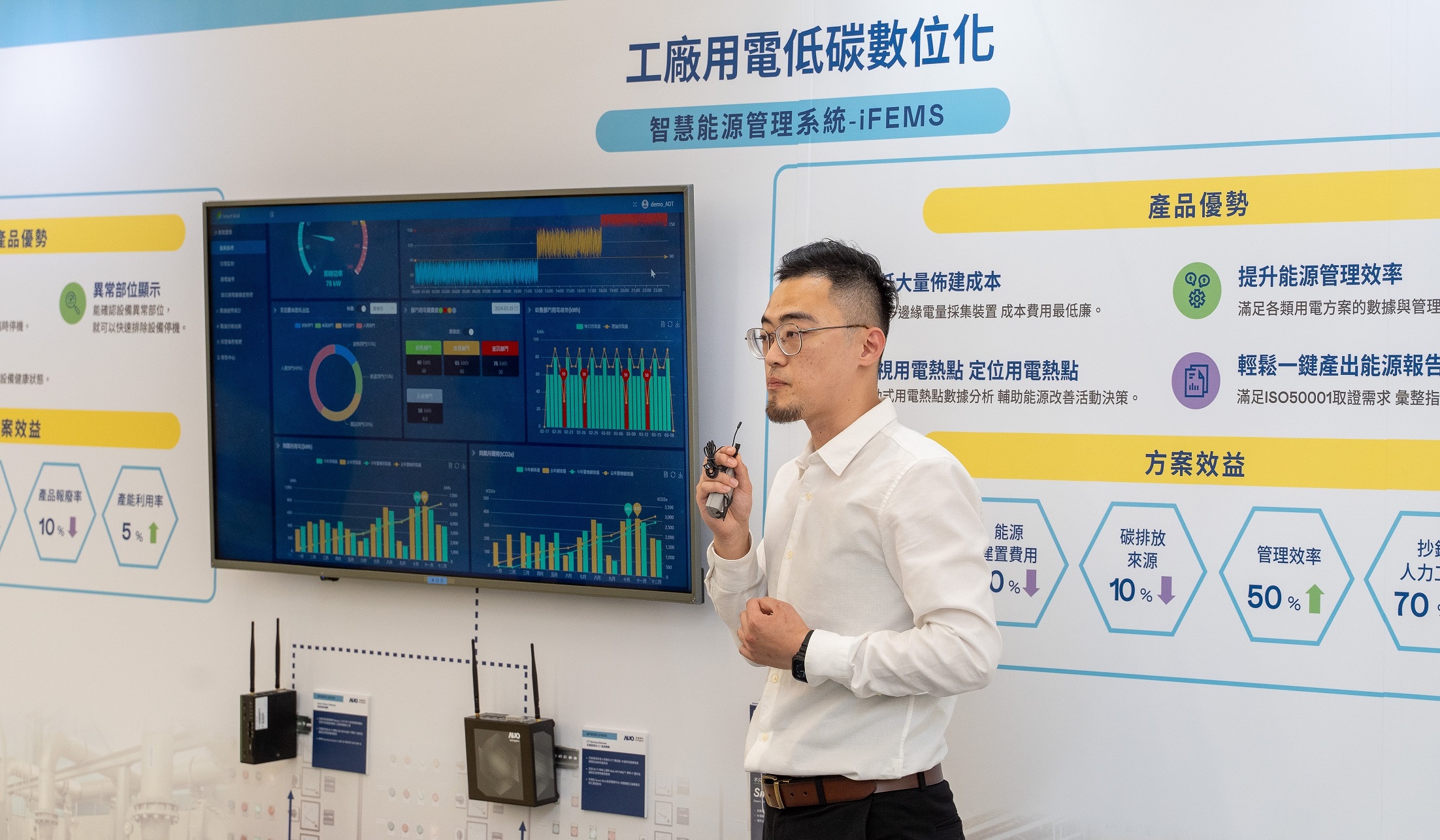 以协助企业布局智能制造见长的beats365数位，今年展出智能管理系统，已导入多元产业应用，能有效降低人力、提升管理效率